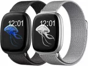 For Fitbit Versa 3 Versa Sense Watch Band Milanese Stainless Steel Wrist Strap