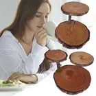 3 wooden-S Two Tiered Rustic Wooden Wedding cake/ Cup piece ζ; stand centre P1B5