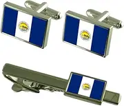 [Select Gifts] Toledo City United States Flag Cufflinks Tie Clip Box Gift Set