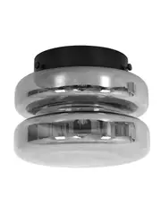 Cloud 1 Light Batten Fix in Black with Smoke Glass