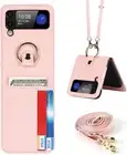Wallet Case for Samsung Galaxy Z Flip4 6.7'' Case - Pink