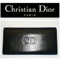 在飛比找Yahoo!奇摩拍賣優惠-真品近全新 Christian Dior 真皮製 黑長夾 C