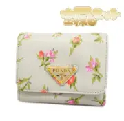 PRADA Flower Compact Wallet Women's Trifold Wallet