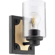 Quorum International 5143-1-69 Fort Worth Wall Sconce Noir and Driftwood