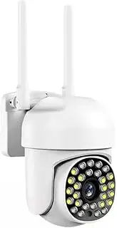 zolyet 1080P WiFi Camera System Wirel Camera 355°Rotatable Motion Detection Sound & Light Alarm Talk APP Remote Control Wirel Camera for Home Office White