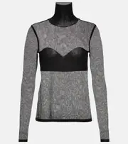 [Nina Ricci] Nina Ricci Knitted turtleneck top AU 12 black