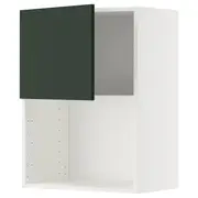 METOD wall cabinet for microwave oven, white/Havstorp deep green, 60x37x80 cm
