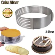 1X Cake Slicer Stainless Steel Circular Baking Layered Tool Kit Adjustable