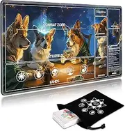SichKards for MTG Playmat with Card Storage Bag,Non-Slip Rubber Base & Smooth Surface 24x14in,Beginner-Friendly Magic Mat for Commander Deck,Dogs Playing Poker-1