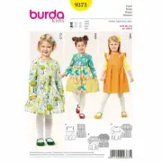 Burda EASY Sewing Pattern 9373 | Burda Little Girls Dress Sizes 18M to 6yrs