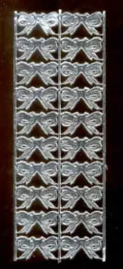 Scrap Diecut German Dresden Small Silver Paper Bows Victorian Crafts
