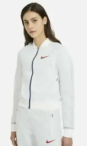 NWT $300 NIKE Tech Fleece Womens Zip Collared Jacket White CZ3619-100 USA sz XL