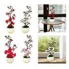 Plum Blossom Artificial Flowers Home Fake Plant Potted Arrangement Ornaments