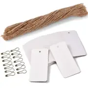 200PCS Price Tags with Pre Cut Jute String and Safety Pins,LOOMY Printable Bl...