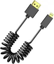 8K Coiled Video Cable 3.2mm Thin Wire Supports Dynamic 7680x4320 for Camera Monitors Capturing Card Optional Plugs