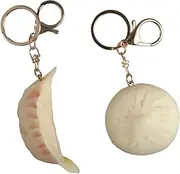[Leadigol] Dumpling Key Chain,Baozi Key Chain,Simulation Food Keychain Dumplings Creative Baozi Bag Jewelry, Color, SIZE