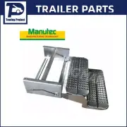 Manutec Caravan Two Stage Steel Folding Double Step Zinc Finish 300mm Drop Down