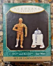 New In Box 1997 Star Wars Hallmark Keepsake Ornaments C-3PO R2-D2 Miniature 2 in
