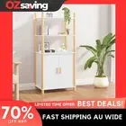 Highboard storage cabinet white engineered wood 60x40x141 cm durable 5693