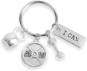 [Kefley] Birthday Gifts for Bodybuilder Gym Lovers Inspirational Keychain for Women Men Motivational Gifts for Weight Lifter Christmas Xmas Gift