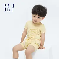 在飛比找蝦皮商城優惠-Gap 嬰兒裝 純棉立體動物短袖包屁衣/連身衣-黃色(691