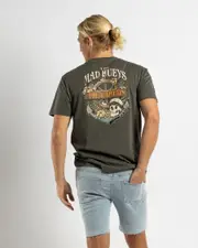 [The Mad Hueys] The Mad Hueys Men's Shipwrecked Captain T-Shirt in Charcoal Grey Size Medium M Charcoal Grey