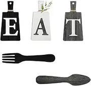 FQRDKT Set of 5 Rustic Wooden Cutting Boards Hanging Signs for Hotel And Home Decor, D