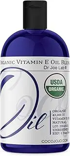 Dr Joe Lab Vitamin E Oil Organic Skin Hair Face Liquid Vitamin E Body 100% Pure Moisturizes Nourishes Non GMO Gluten Free 8 Oz