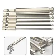 Screwdriver Bit 100mm Long 6.35mm ( 1/4 Inch )hex Alloy Steel Ball End Hex