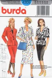 Straight Skirt with Jacket Burda Sewing Pattern 4309 Sizes 10 to 20
