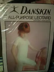 Danskin 9391 Black Child Medium (8-10) Nylon Short Sleeve Leotard