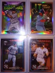 4 JASSON DOMINGUEZ TOPPS CHROME COSMOS IT CAME INTO THE LEAGUE LOT RC NYY