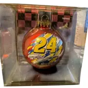 Vintage Trevco Jeff Gordon #24 Red Glass NASCAR Ornament NWT