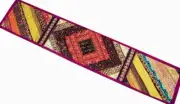 Embroidery Handmade Patchwork Table Runner Vintage Throw Home Decor Wall Hanging