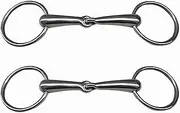 SagaSave 2PCS Stainless Steel Snaffle Bit, 127mm Horse Chew Horseshoe Keychain, Portable Horse Snaffle Bits, Snaffle Bit Keyring, Horse Loose Oval Mouth Equestrian Supplies