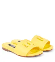 [Dolce & Gabbana Kids] Dolce & Gabbana Kids DG leather slides UK 10 yellow