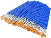 100 Pcs Small Paint Brushes Bulk, Flat Top Acrylic Paint Brushes Classroom Brush for Kids Mini Paint Brushes for Touch Up Crafts Detail Painting
