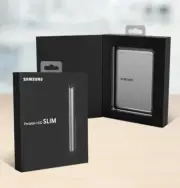 Original Samsung Portable HDD SLIM 2TB w USB 3.0 Cable Secret Zone Auto Backup