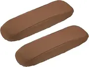 uxcell Chair Armrest Slipcovers Covers, 32 x 8mm Polyester Removable Seat Hand Rest Protector for Office Chairs Desk Chair(Brown)