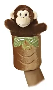 New Aurora World Plush Monkey Pop Up Hand Sleeve Puppet