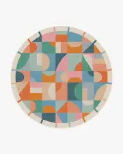 245' Round | Machine Washable Runner Rug | Kid & Pet Friendly | Indoor Rug | Jennie Multicolour Flatwoven Rug | Ruggable