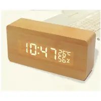 在飛比找樂天市場購物網優惠-木頭時鐘 USB 聲控鬧鐘 木質鬧鐘 木頭鬧鐘 電子鬧鐘 日