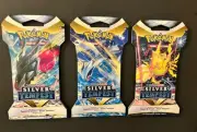Pokemon 3X SILVER TEMPEST SLEEVED BOOSTER PACK-3 Different Art Work -NEW SEALED