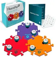 FluentPet Speak Up Get Started Kit with Clearer Upward-Facing Sound | 6 Recordable Buttons w/Pre-Installed Batteries & 3 HexTile Button Mats | Training Dog & Cat Communication Buttons