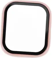 DOITOOL Replaceable Watch Case Cover Accessories Watch Protector Case Men Protectors Magnetic Case Bumper Waterproof Protective Simple Watch Cover Tempered Glass Pink