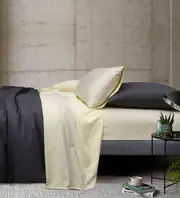 Bedding King 1000TC Pure Cotton Pin Stripe Sheet Set - Ivory