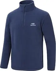 [Bassdash] Men's Quarter Zip Midweight Polar Fleece Pullover Warm Breathable Long Sleeve Sweatshirt Outdoor