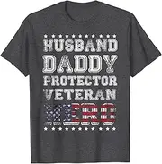 [VidiAmazing] Mens Army Veteran Husband Daddy Protector Veteran Hero ds491 T-Shirt