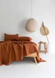 Bambury Luxe Belgian Linen Sheet Set-Rust