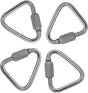 4pcs Connecting Ring Swing Hooks Hook Heavy Duty Chain Triangle Chain Link Chain Links Key Clip Quick Link Triangle Chains Locking Carabiner Kit Vis Silver Stainless Steel